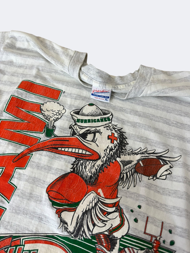 '90s Miami Hurricanes Ibis Striped Tee