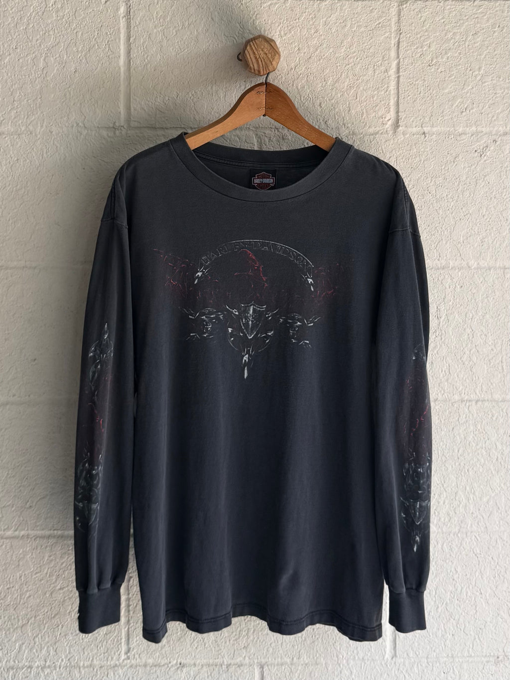 '90s Harley Red Flame Long Sleeve