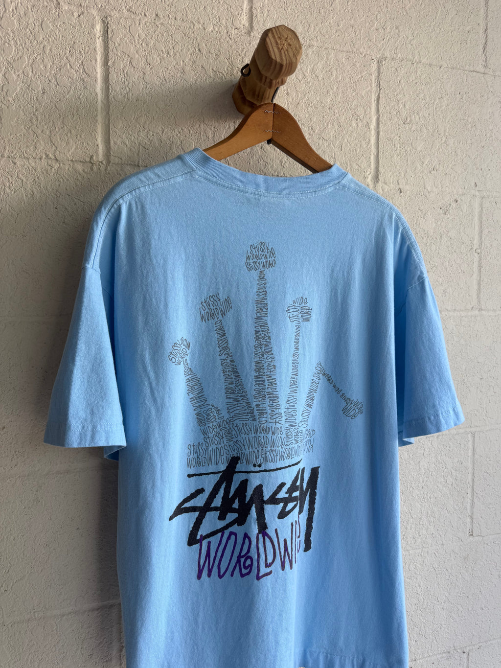 '00s Baby Blue Stussy Crown Tee