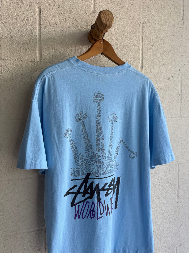 '00s Baby Blue Stussy Crown Tee