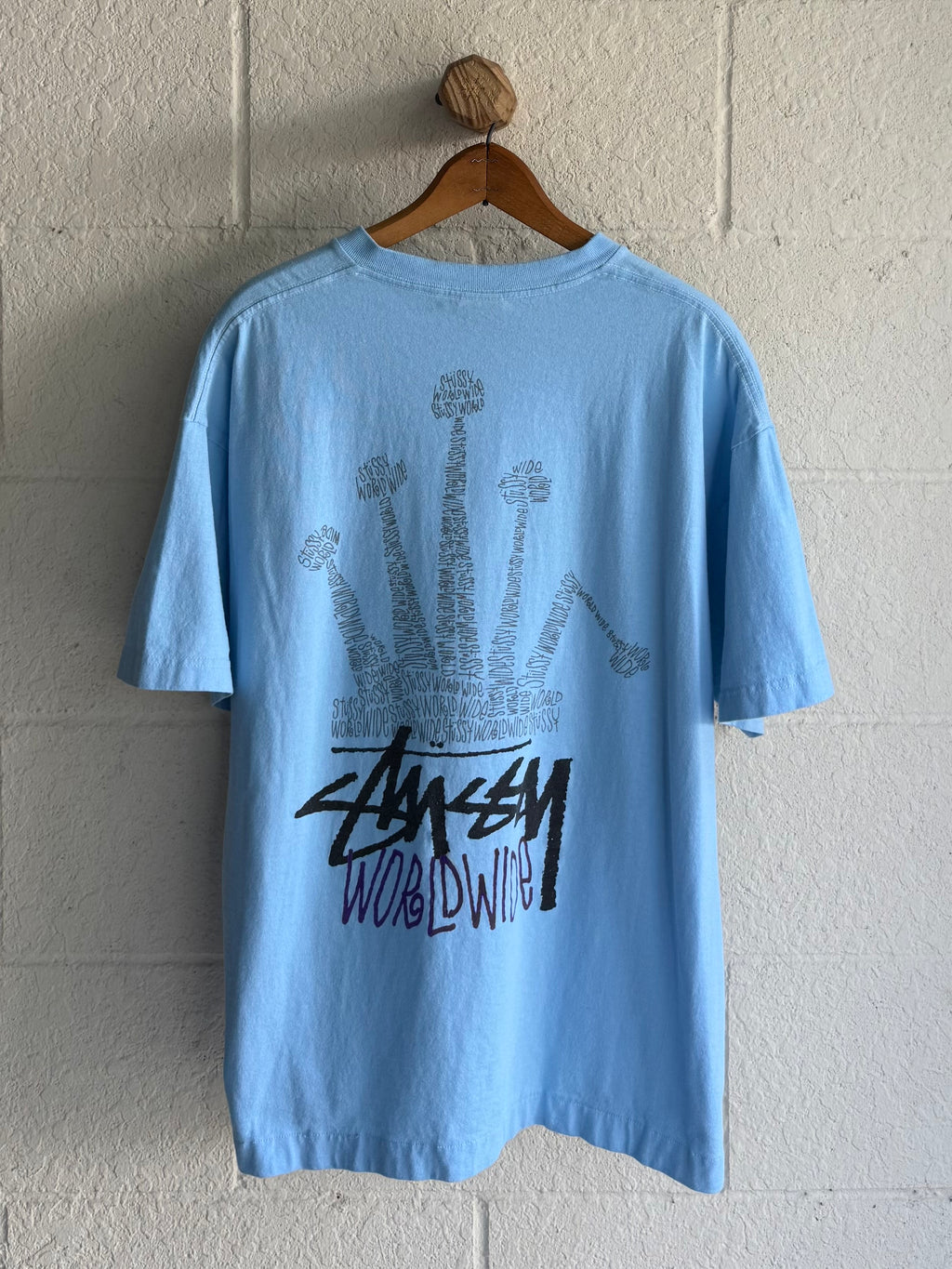'00s Baby Blue Stussy Crown Tee