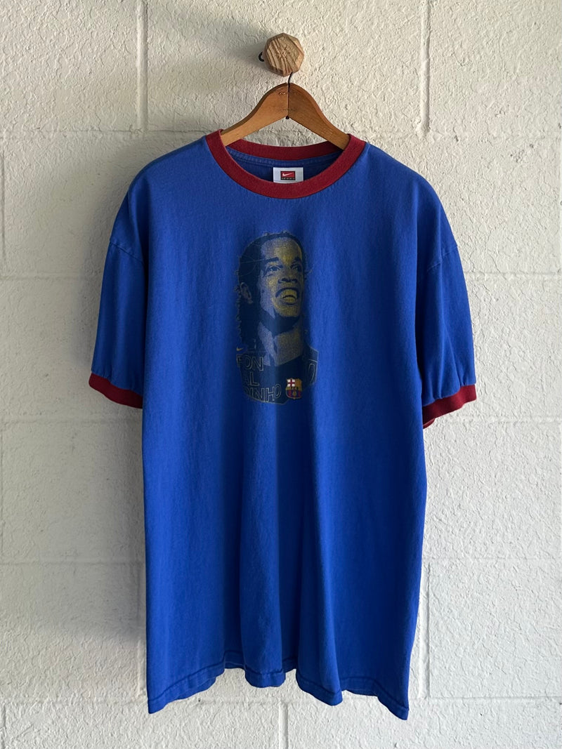 '00s Nike Ronaldinho Barcelona Ringer Tee