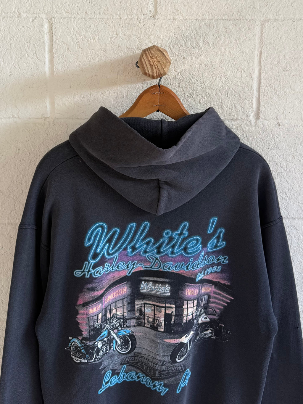 '90s Harley Davidson Blue Flame Hoodie