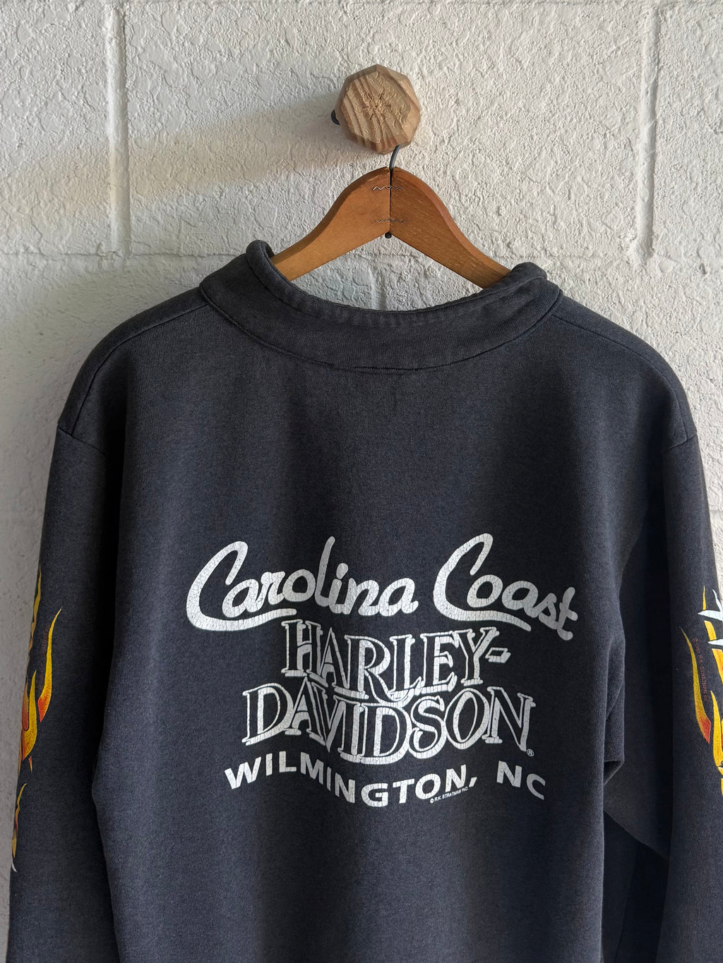'90s Flame Harley Quarter Zip