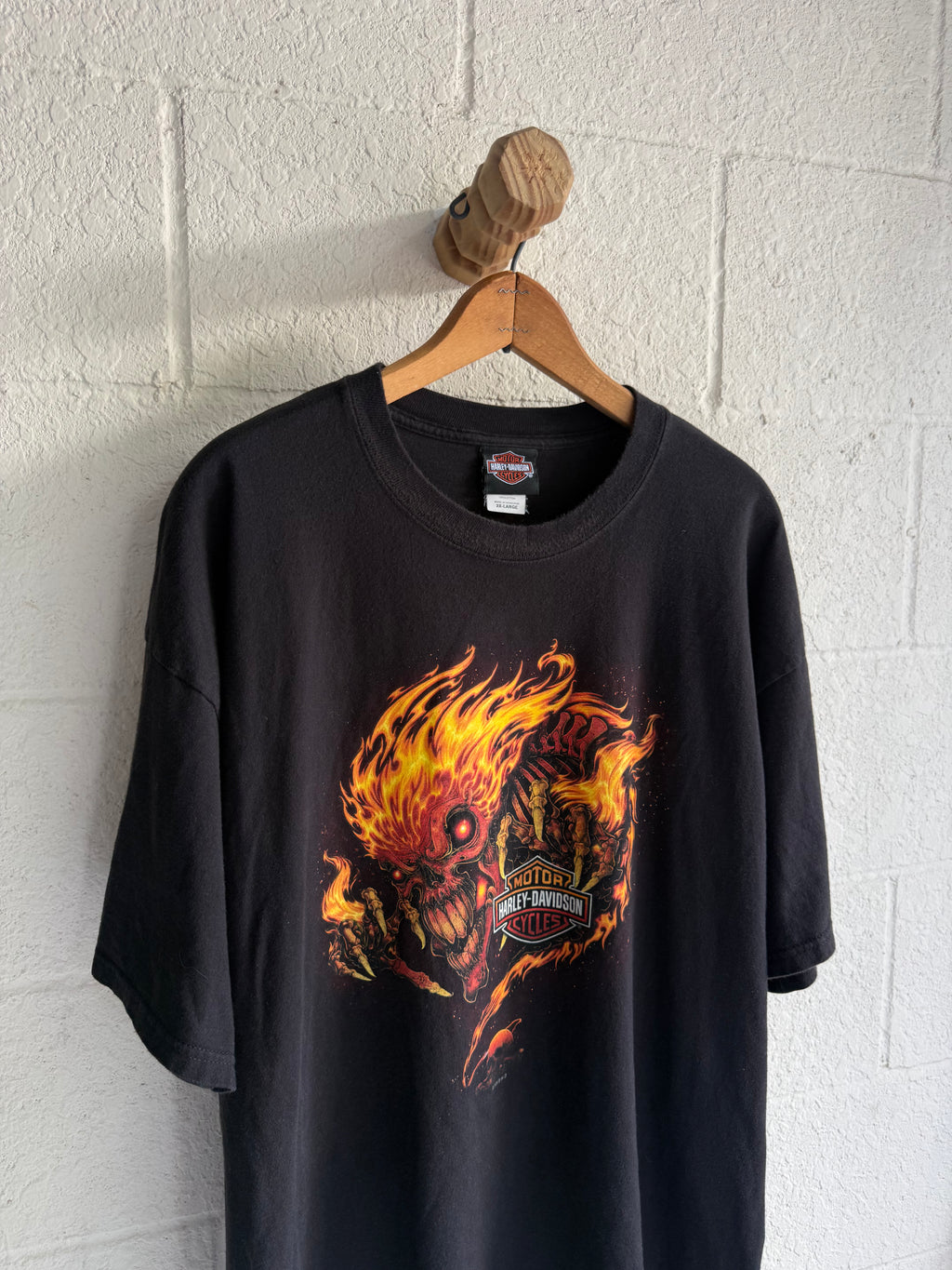 '00s Flame Skeleton Harley Tee