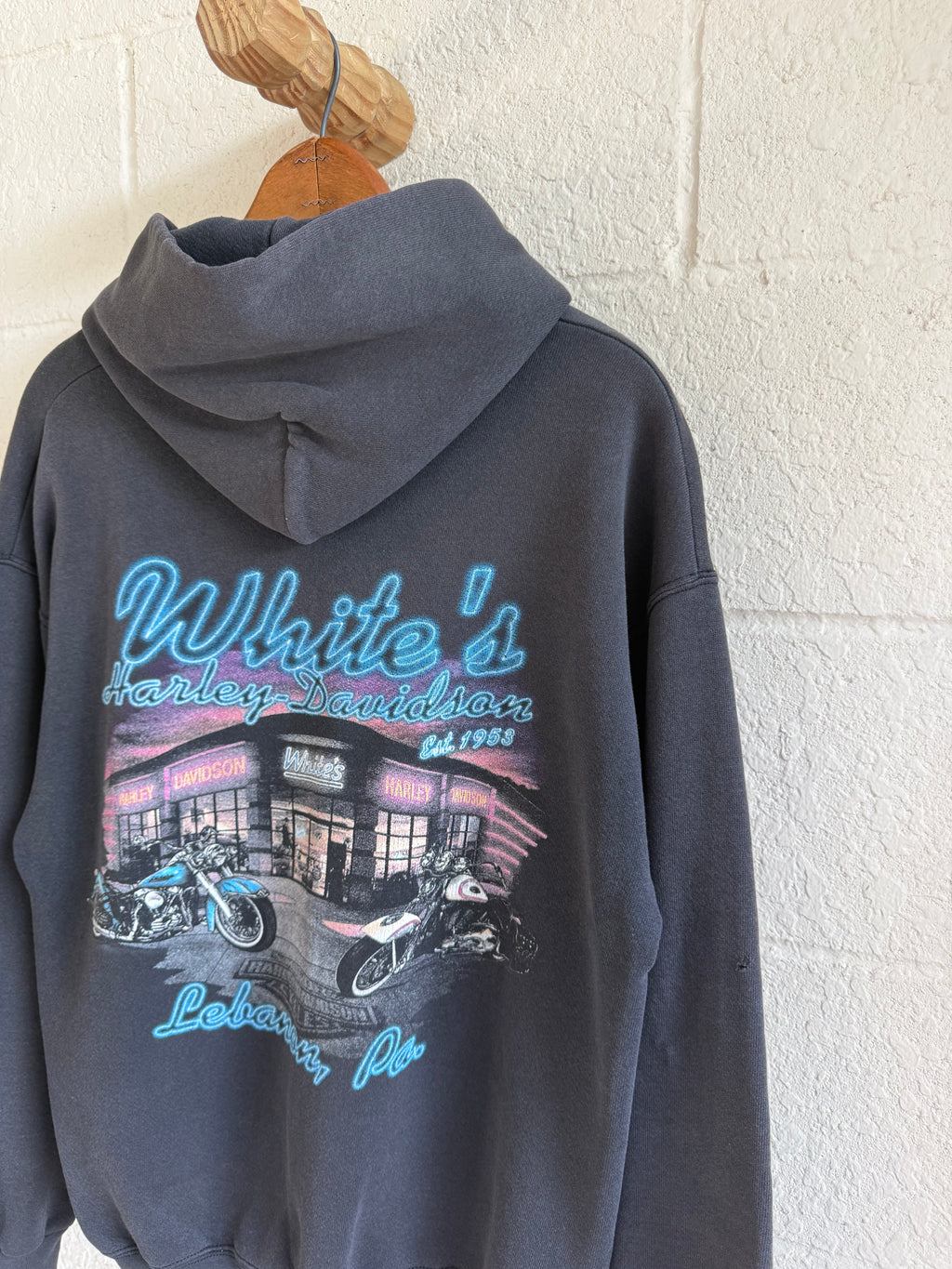 '90s Harley Davidson Blue Flame Hoodie