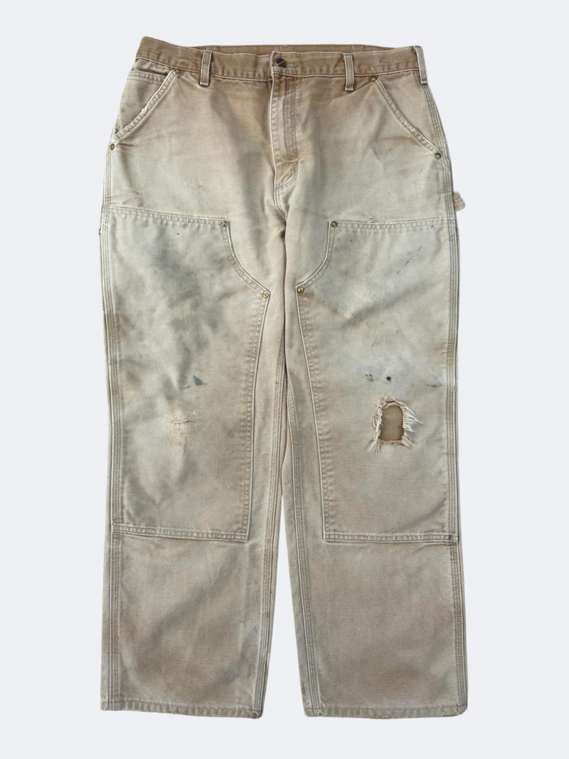 Thrashed Faded Tan Carhartt Double Knees (36 x 30)