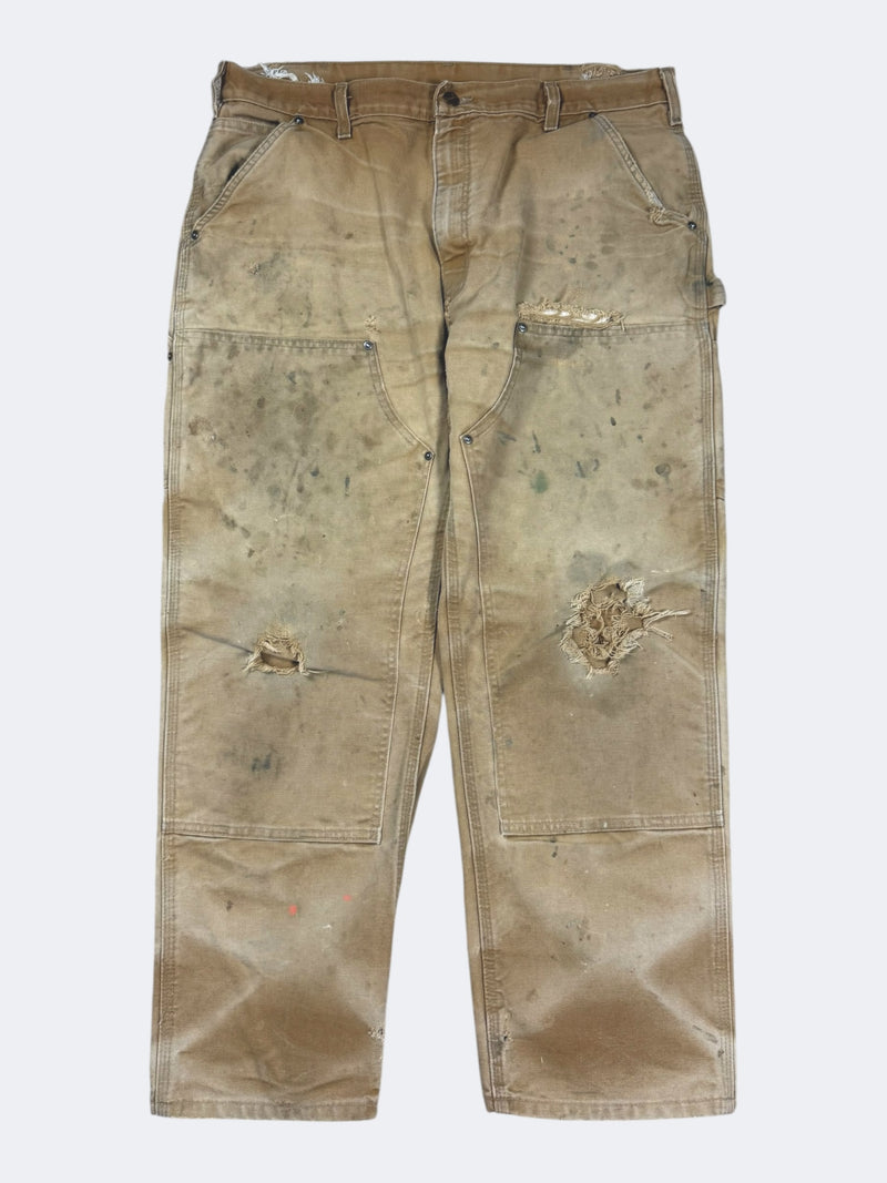 Thrashed Faded Tan Carhartt Double Knees