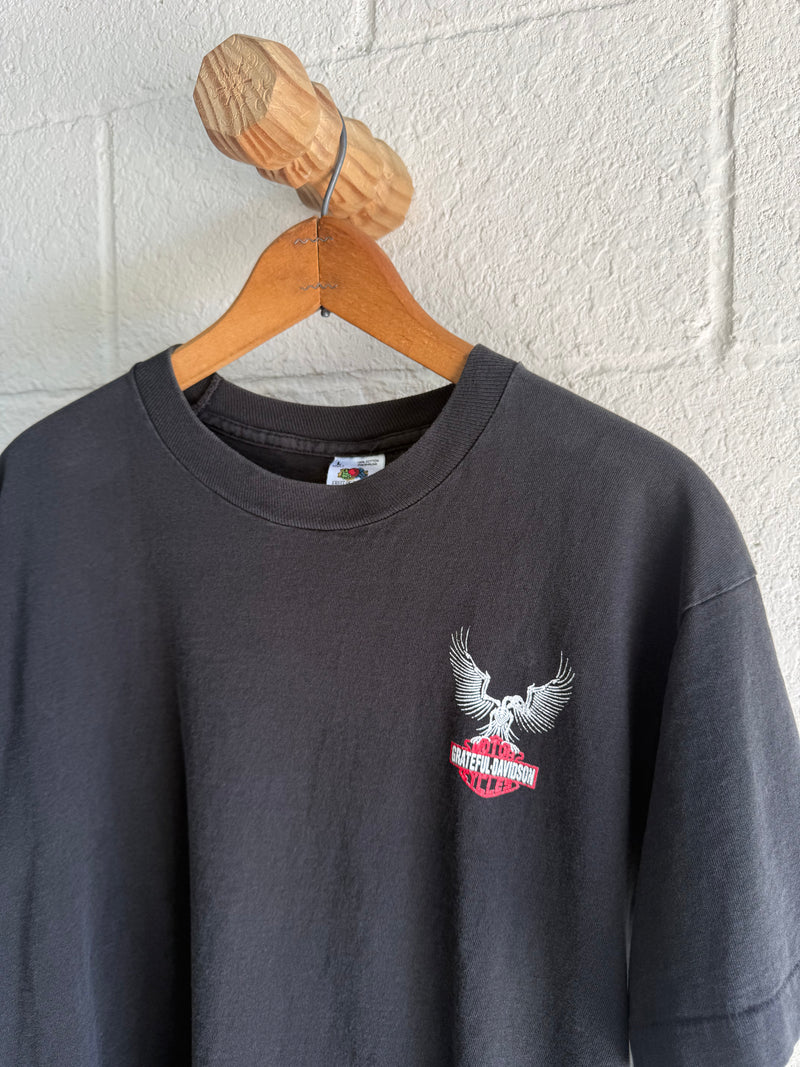'90s Grateful-Davidson Skeleton Bird Tee