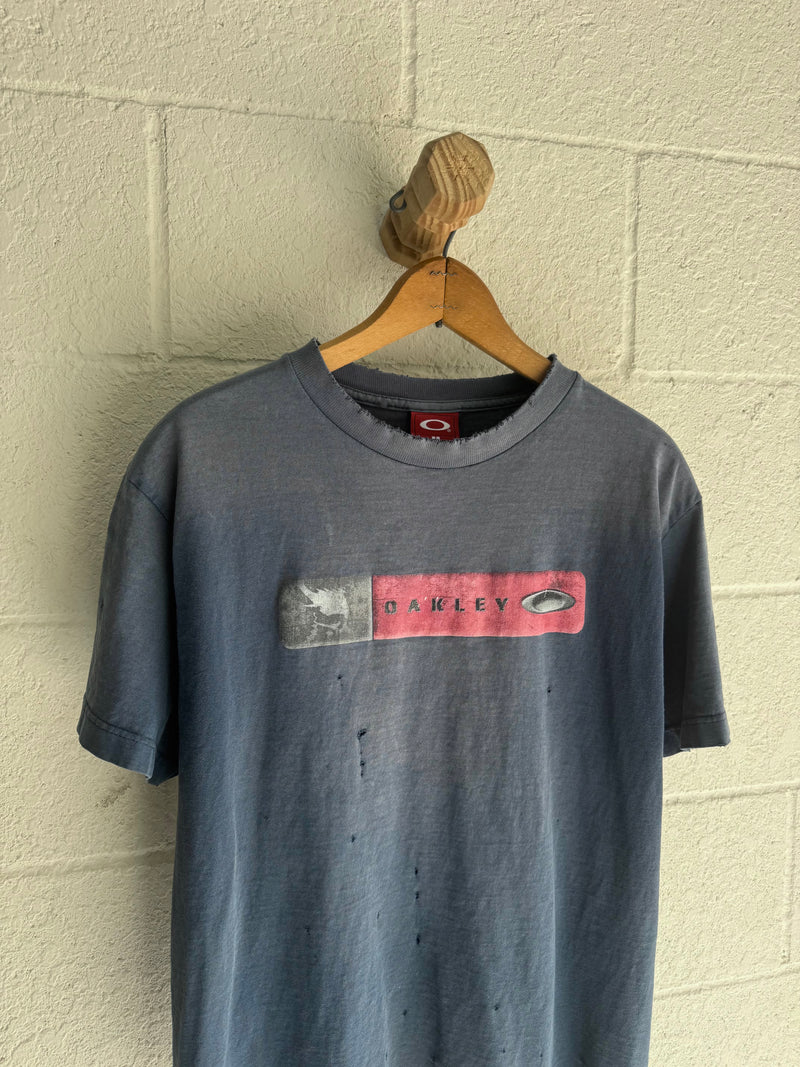 ‘90s/‘00s Faded Blue Oakley Skull Tee