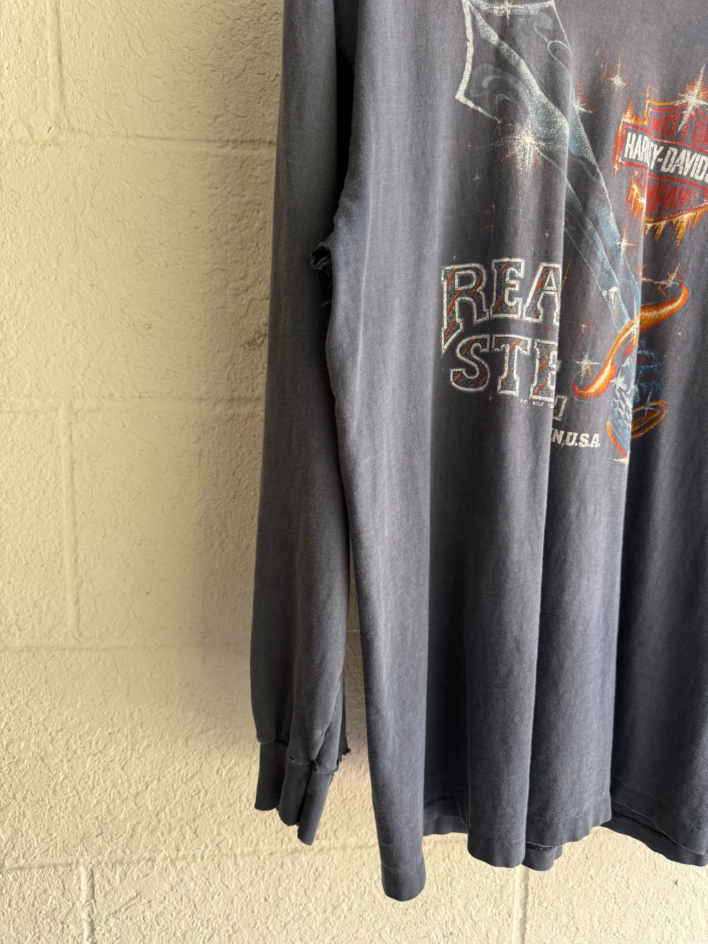 ‘80s Faded Real Steel Harley Long Sleeve