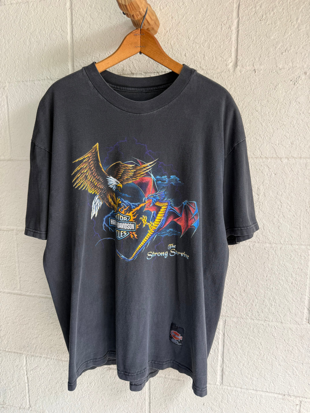 ‘90s Dragon vs Eagle Harley Lightening Tee