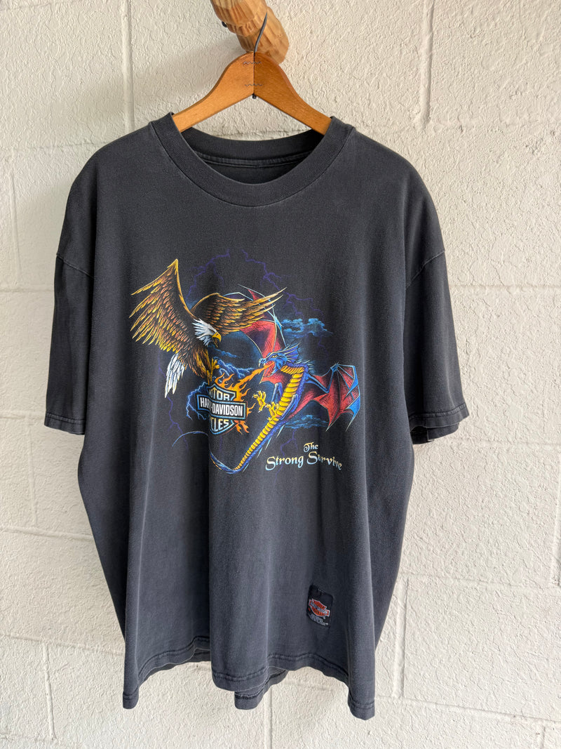 ‘90s Dragon vs Eagle Harley Lightening Tee