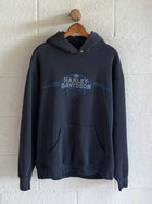 '90s Harley Davidson Blue Flame Hoodie