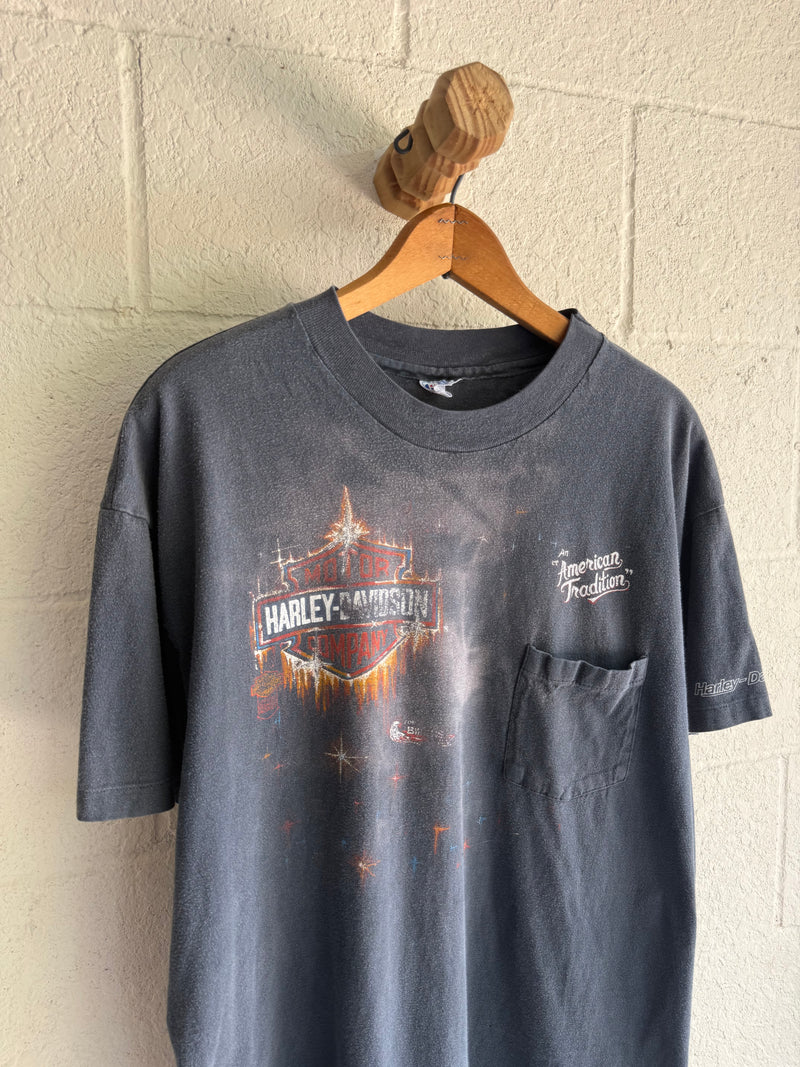 ‘90s Faded Harley Shield Pocket Tee