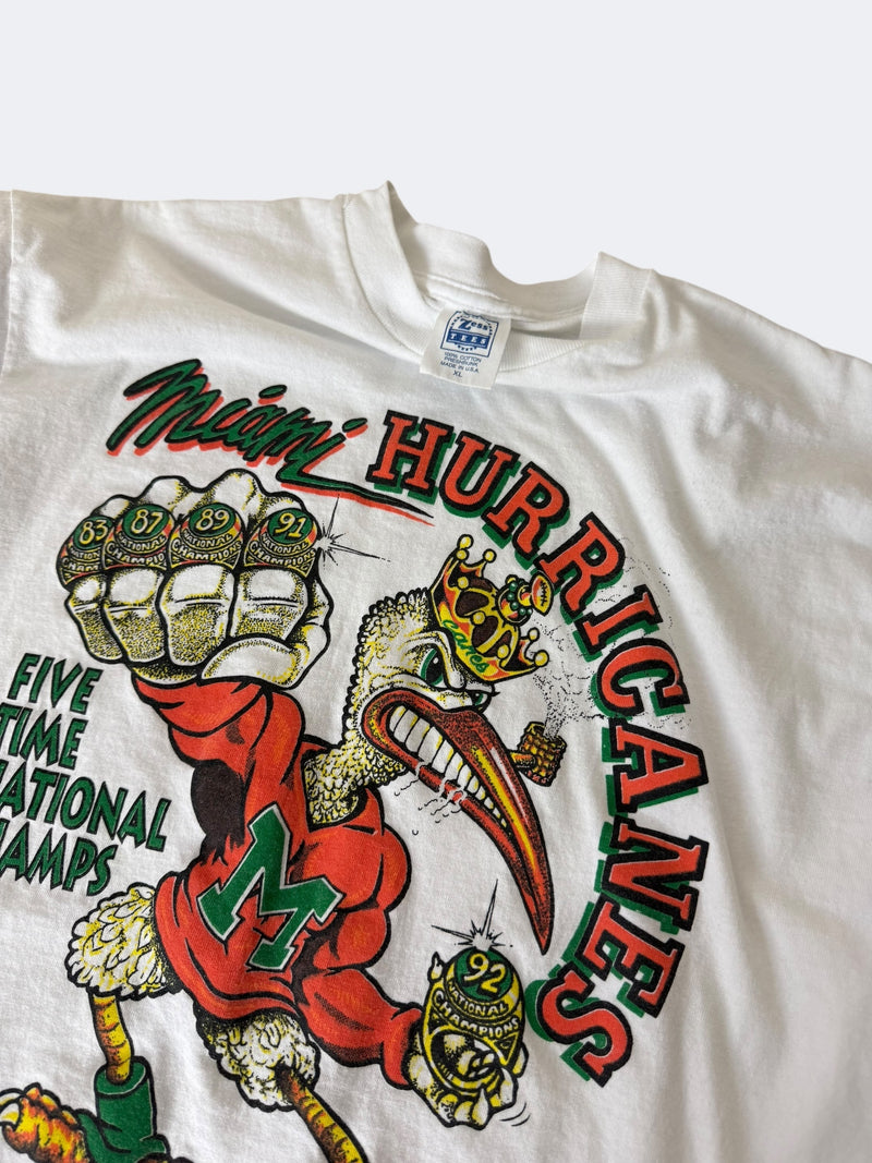 '90s Miami Hurricanes 5 Time National Champs Tee