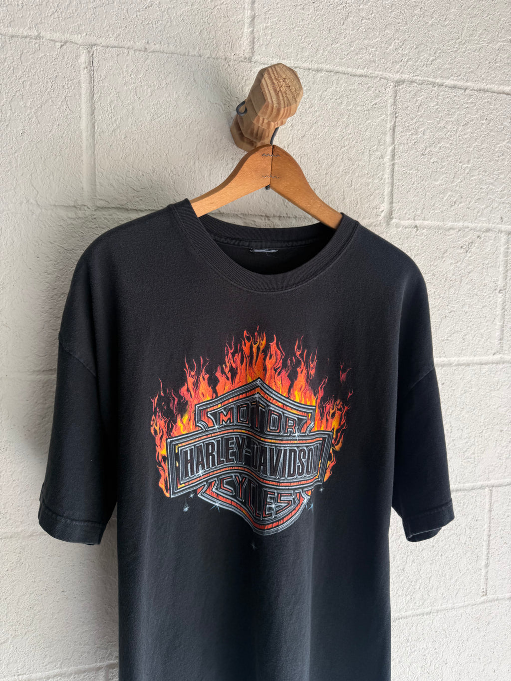 ‘00s Flame Harley Logo Tee