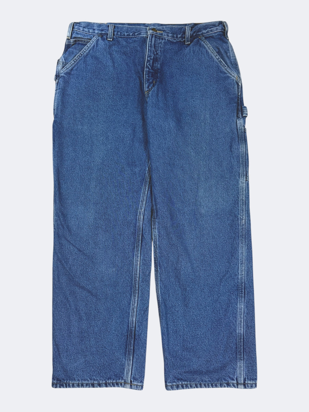 Blue Dark Wash Denim Heavyweight Carhartt Pants (38 x 30)