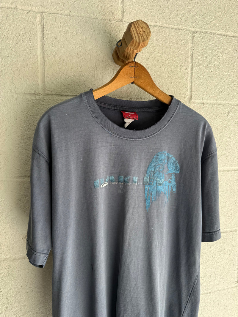 ‘90s/‘00s Faded Blue Medusa Oakley Tee