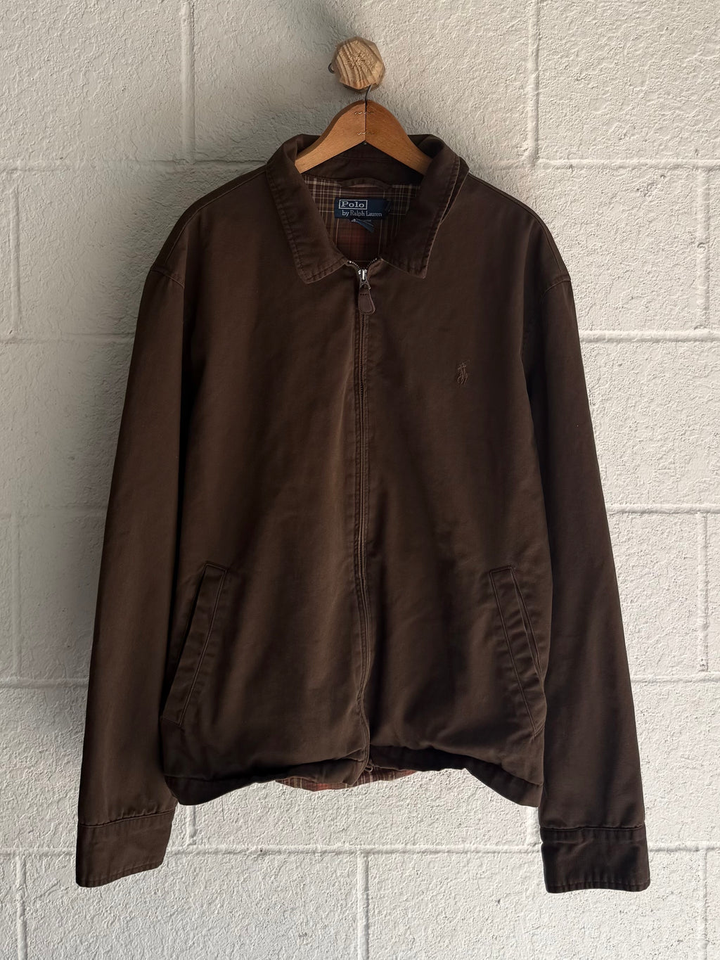 '90s Brown Polo Harrington Jacket