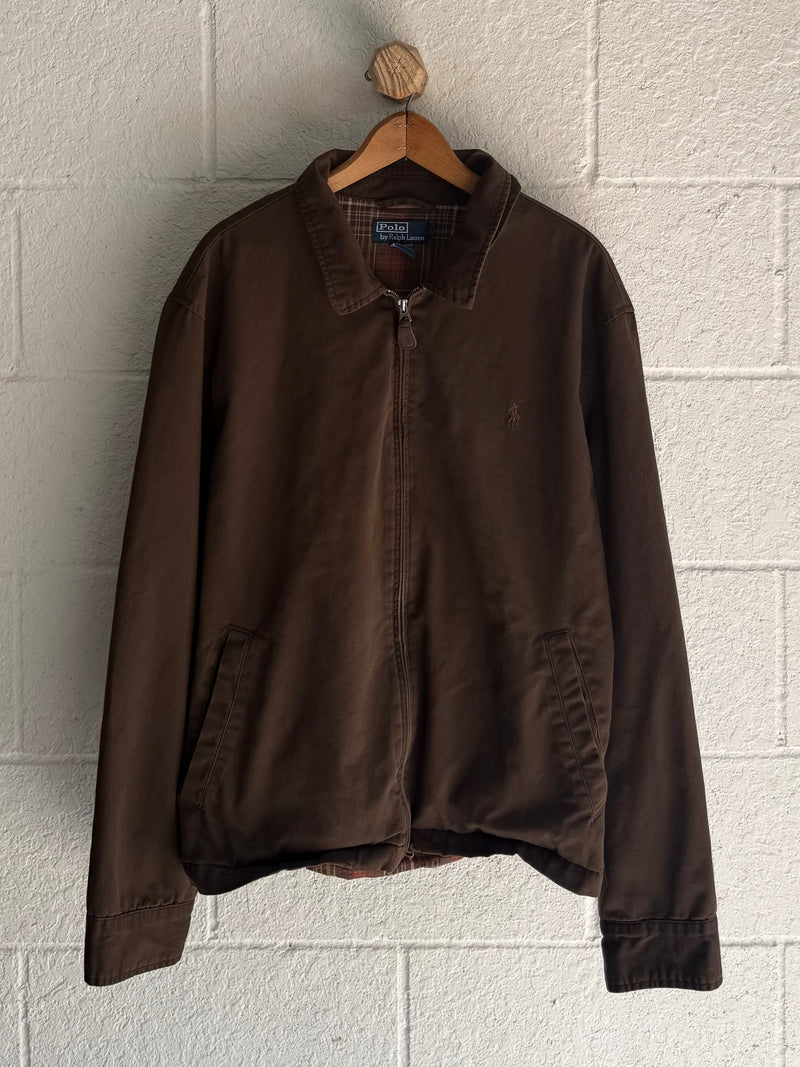 '90s Brown Polo Harrington Jacket