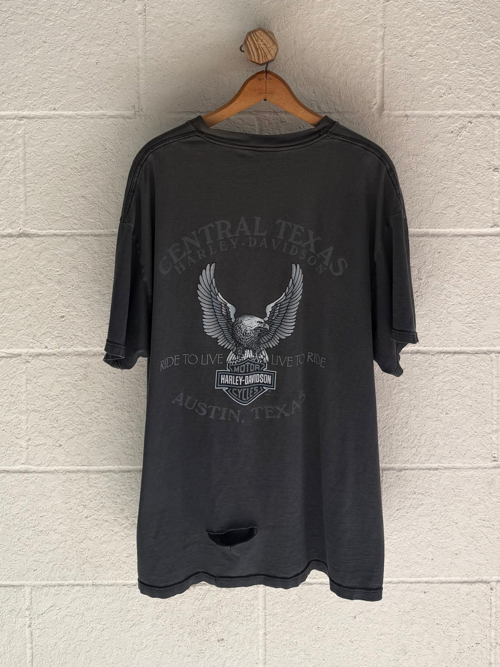 ‘00s Faded Flame Harley Logo Tee