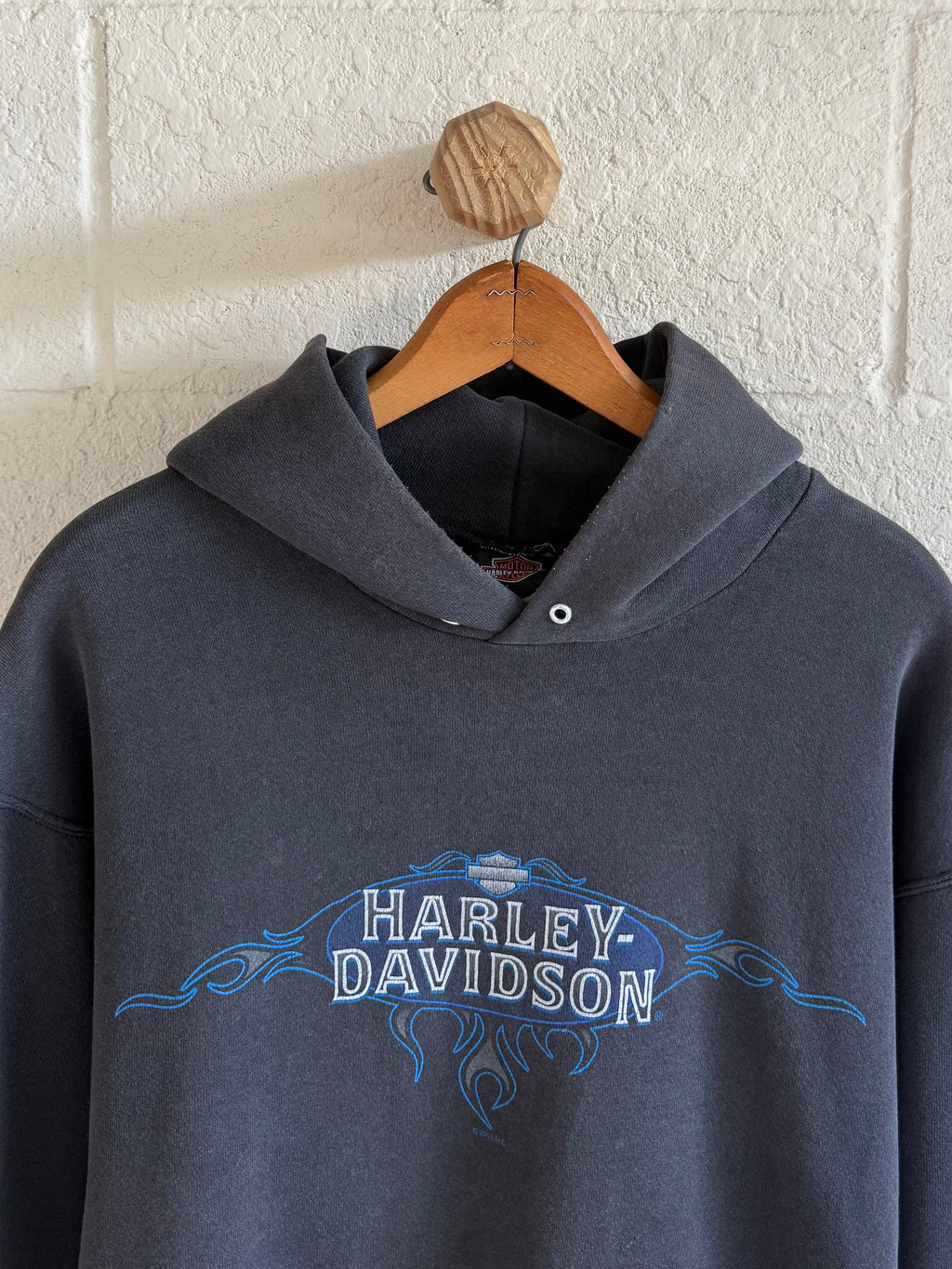 '90s Harley Davidson Blue Flame Hoodie