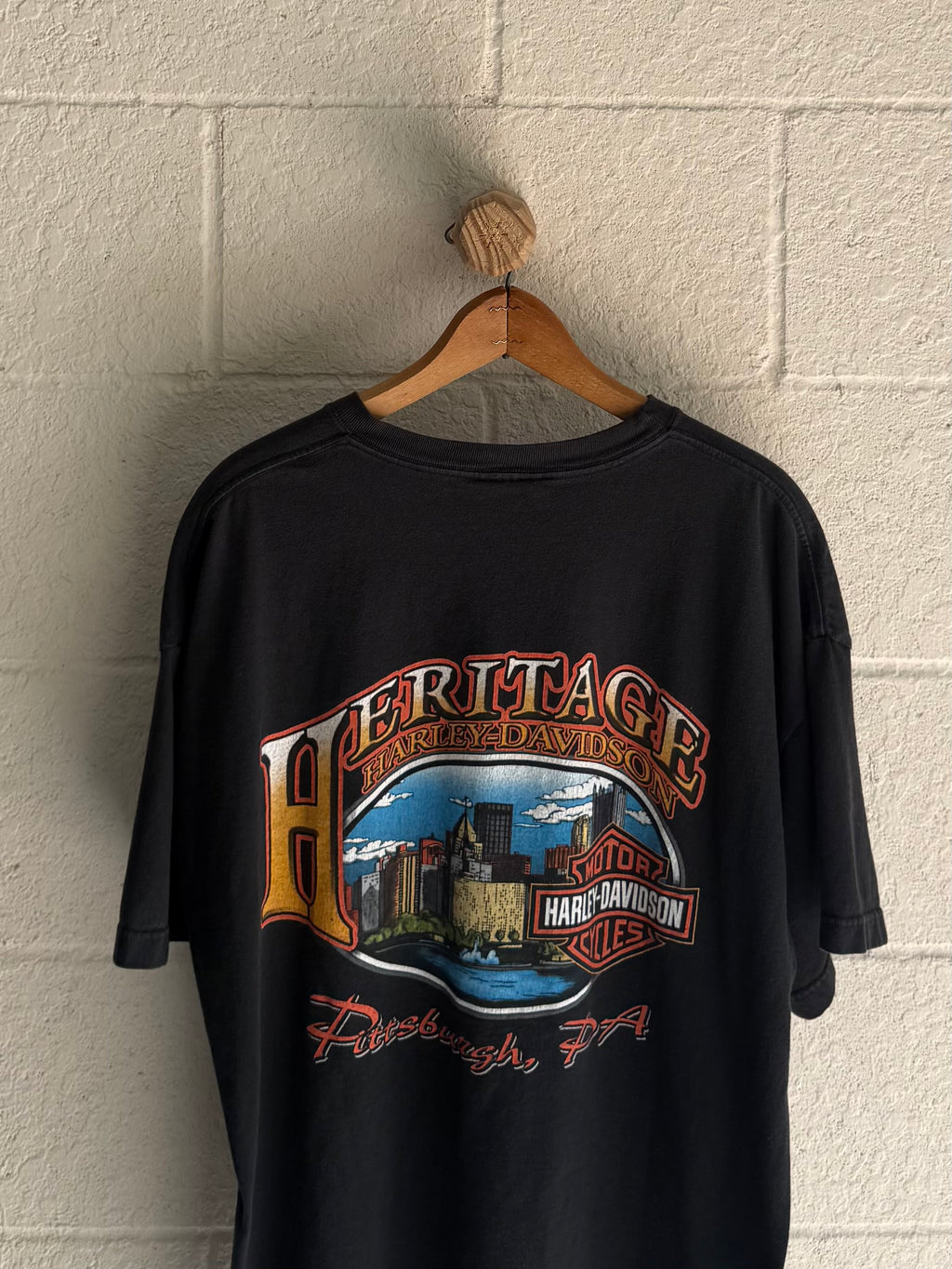 ‘00s Flame Harley Logo Tee