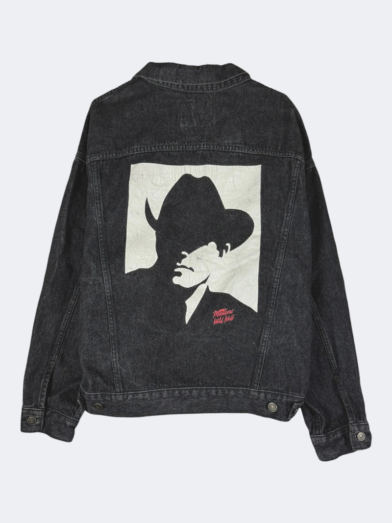 '90s Malboro Cowboy Black Denim Jacket