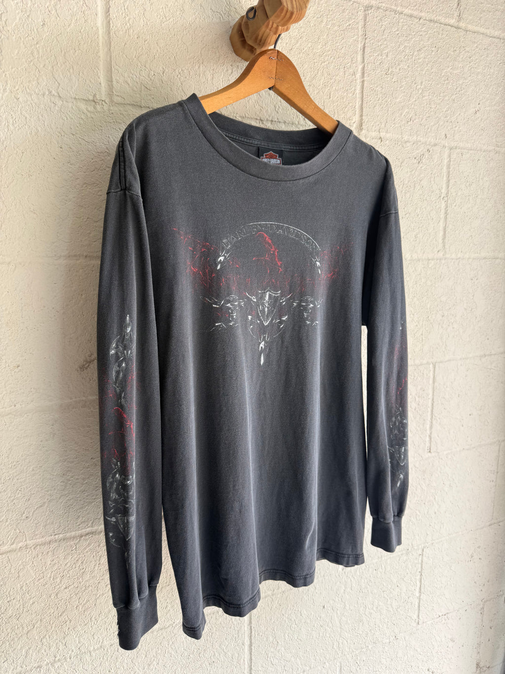 '90s Harley Red Flame Long Sleeve