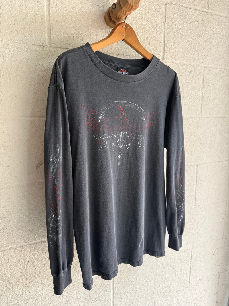 '90s Harley Red Flame Long Sleeve