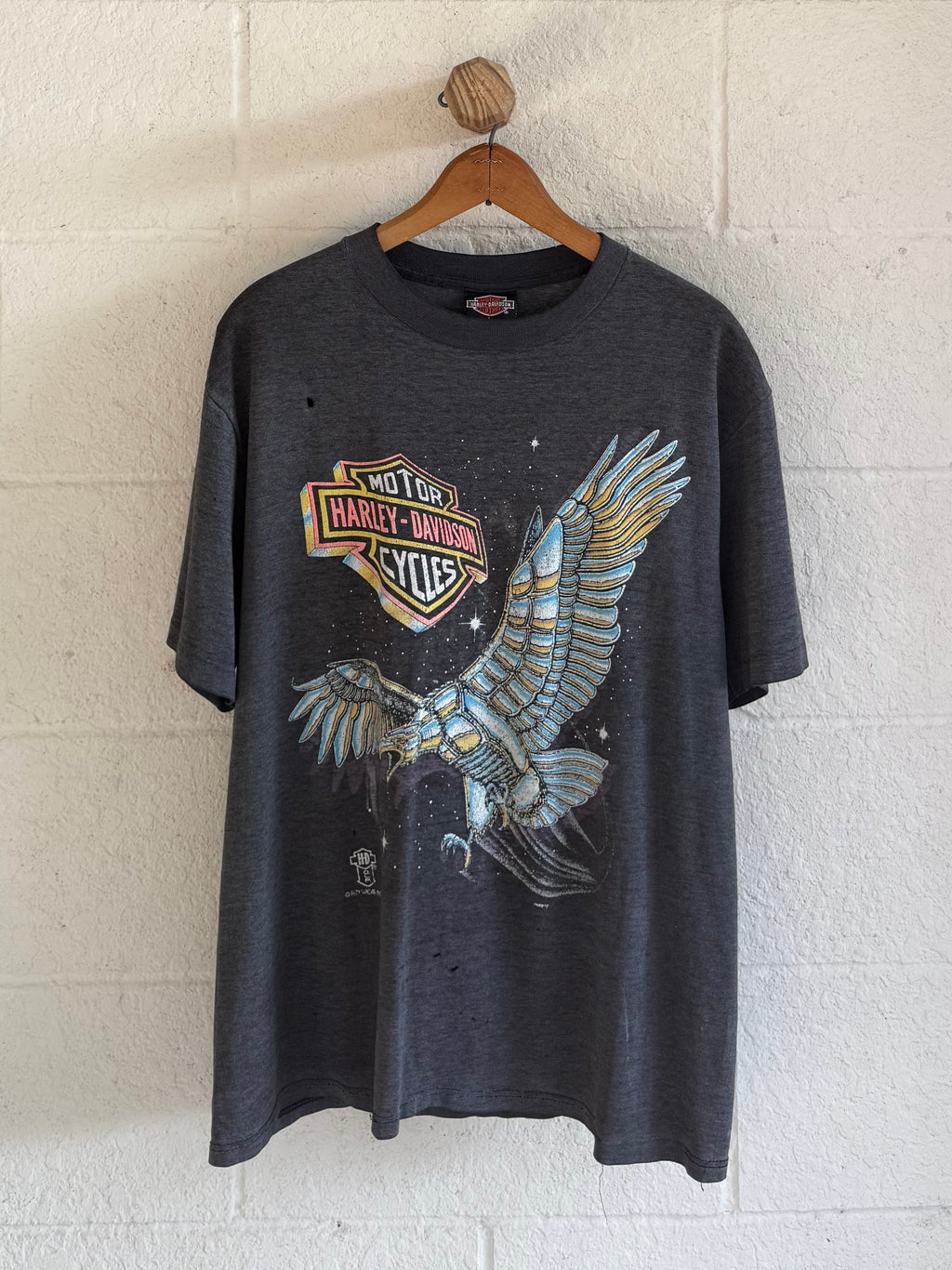 '90s Faded Metallic Bird Harley Tee
