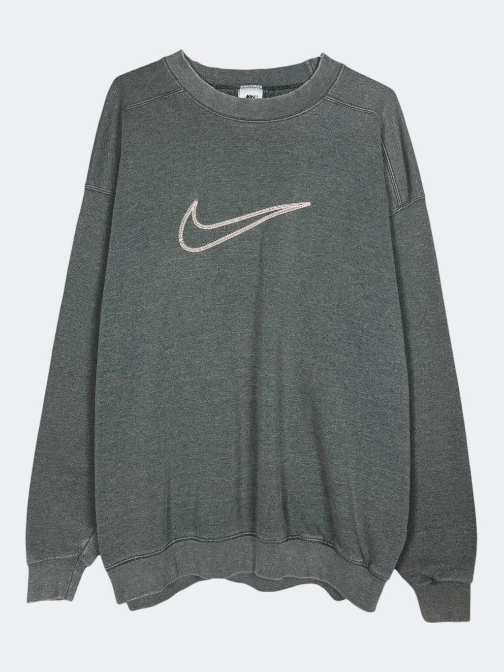 '90s Stone Gray Nike Check Crewneck