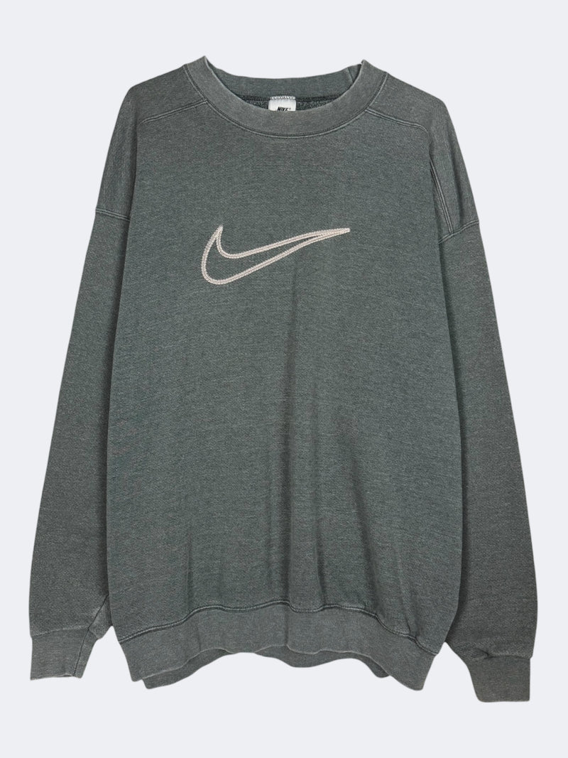 '90s Stone Gray Nike Check Crewneck