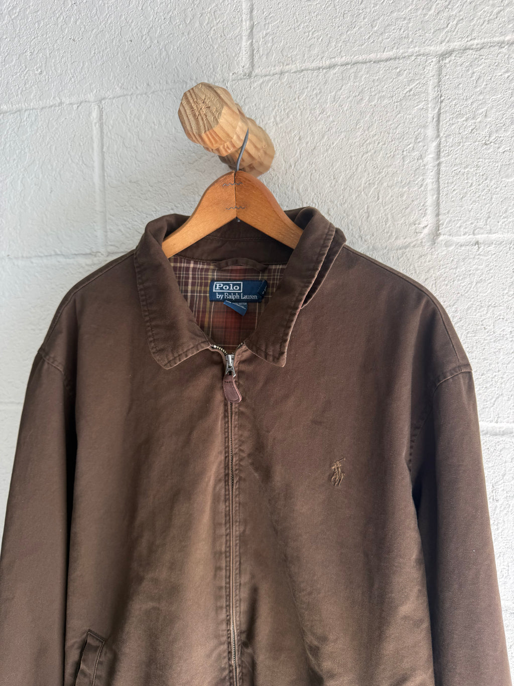 '90s Brown Polo Harrington Jacket