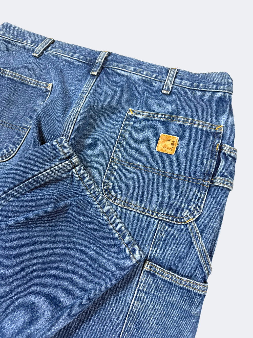 Blue Dark Wash Denim Heavyweight Carhartt Pants (38 x 30)