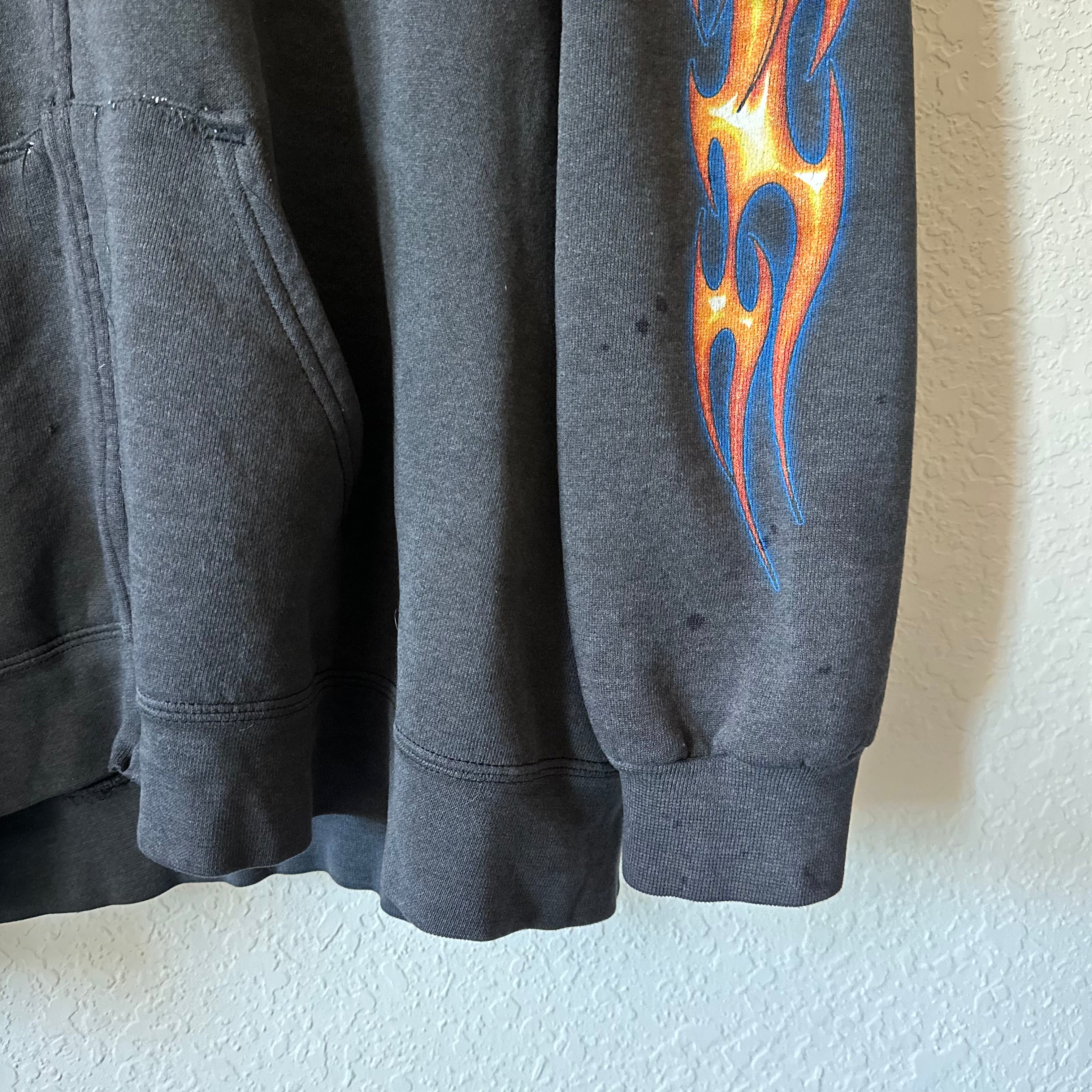 '90s/'00s Flame Zip-Up Harley Hoodie