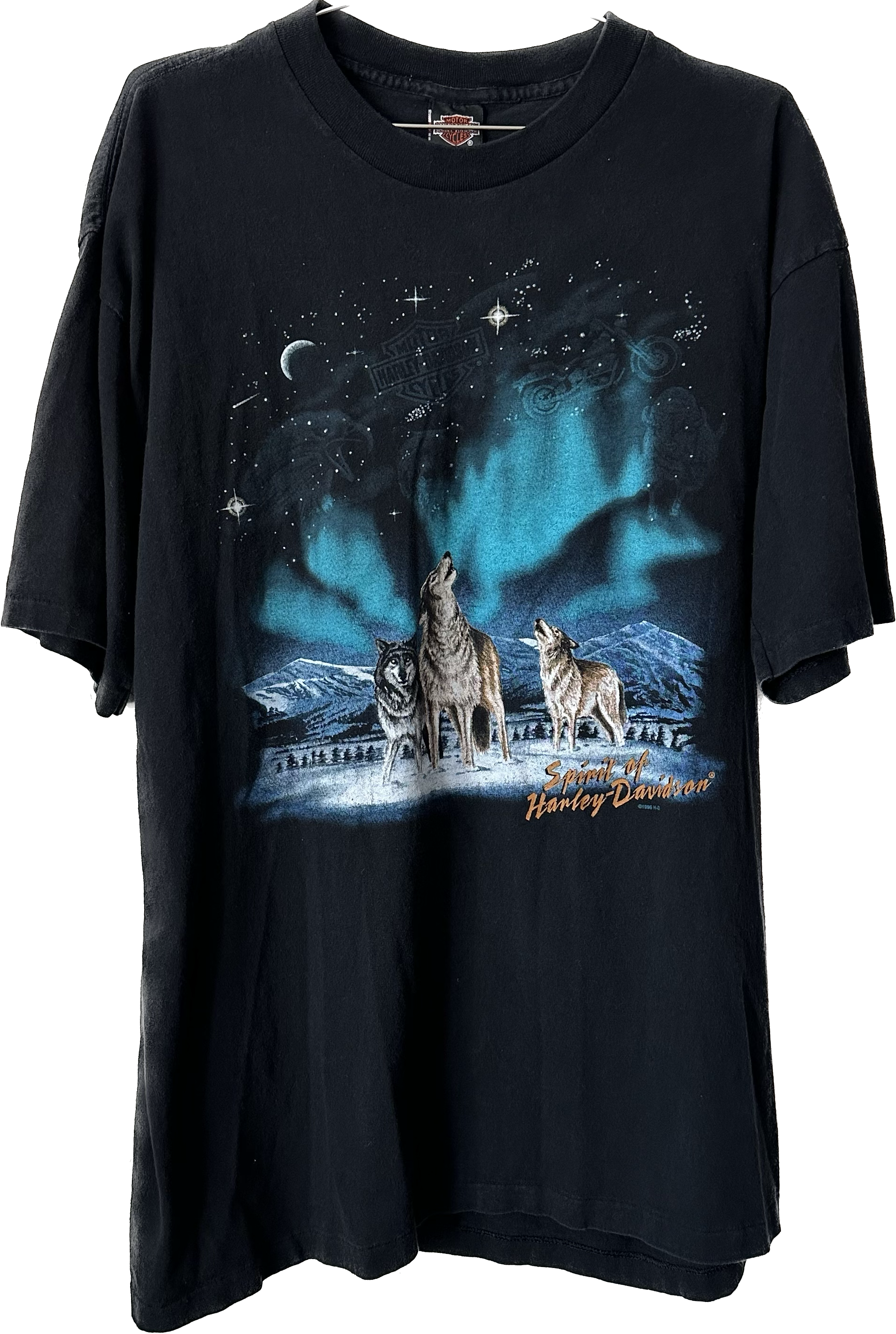 1998/1995 Northern Lights Wolf Harley Tee