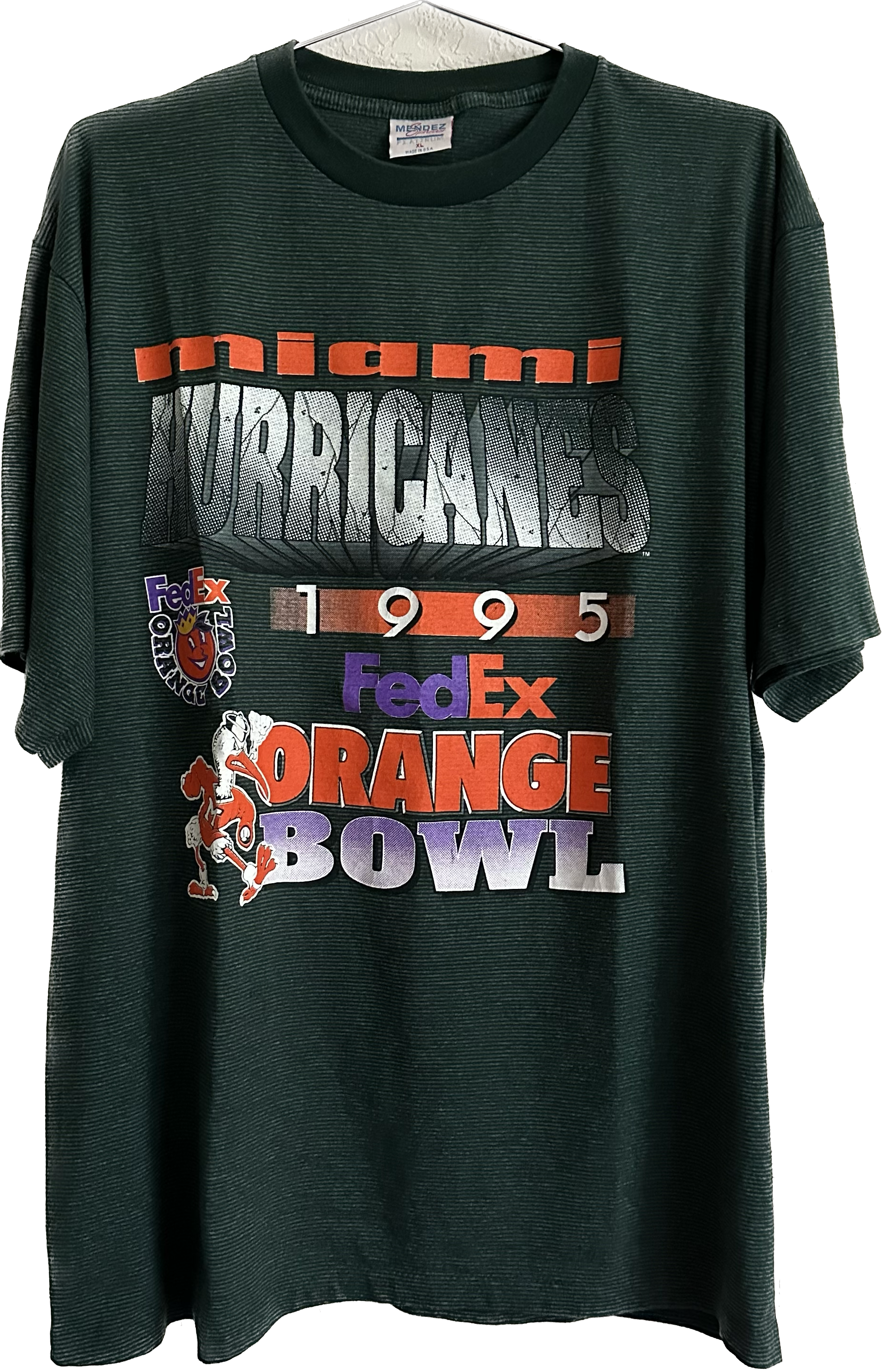 1995 Miami Hurricanes Striped Tee