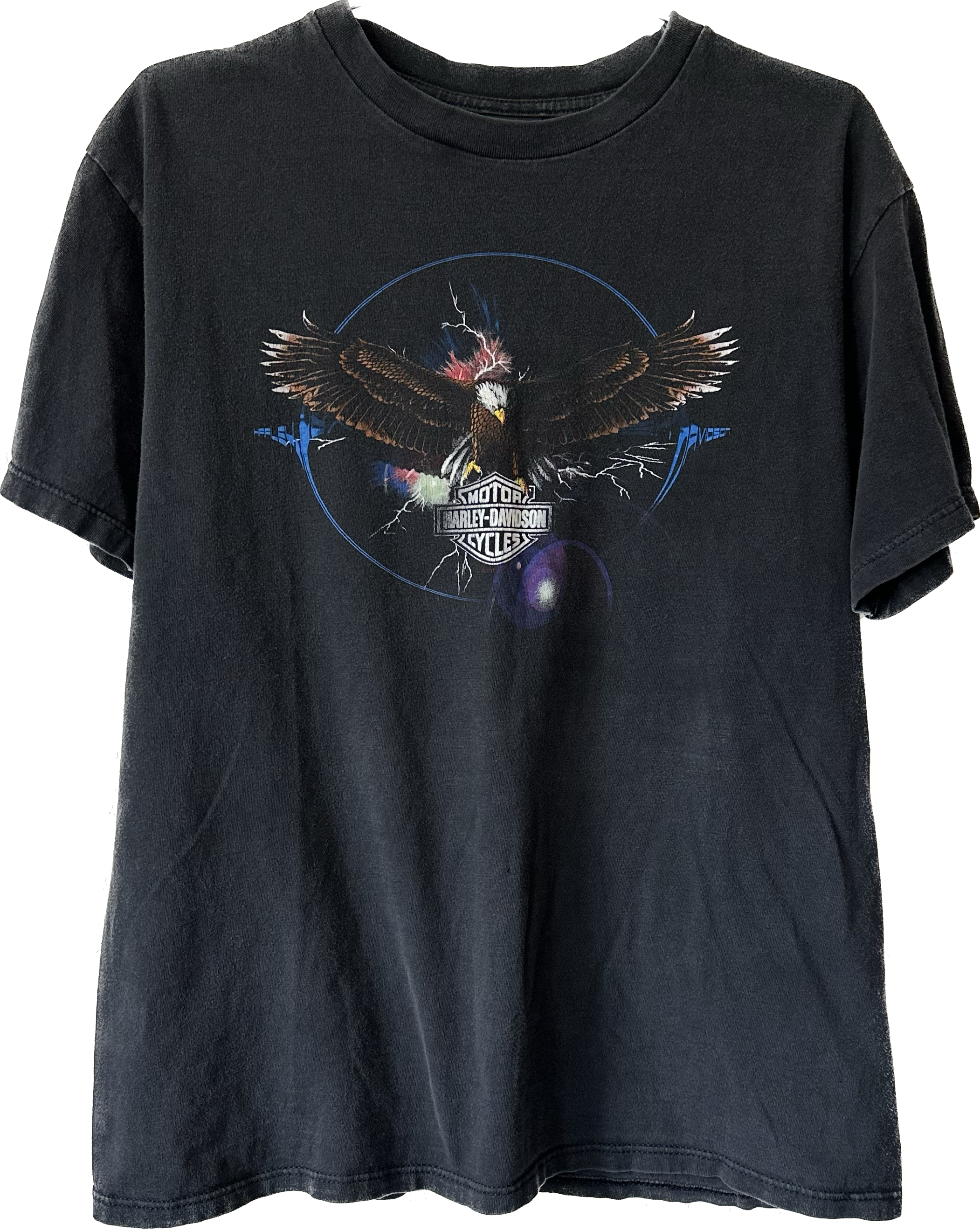 2001 Eagle Lightening Circle Harley Tee