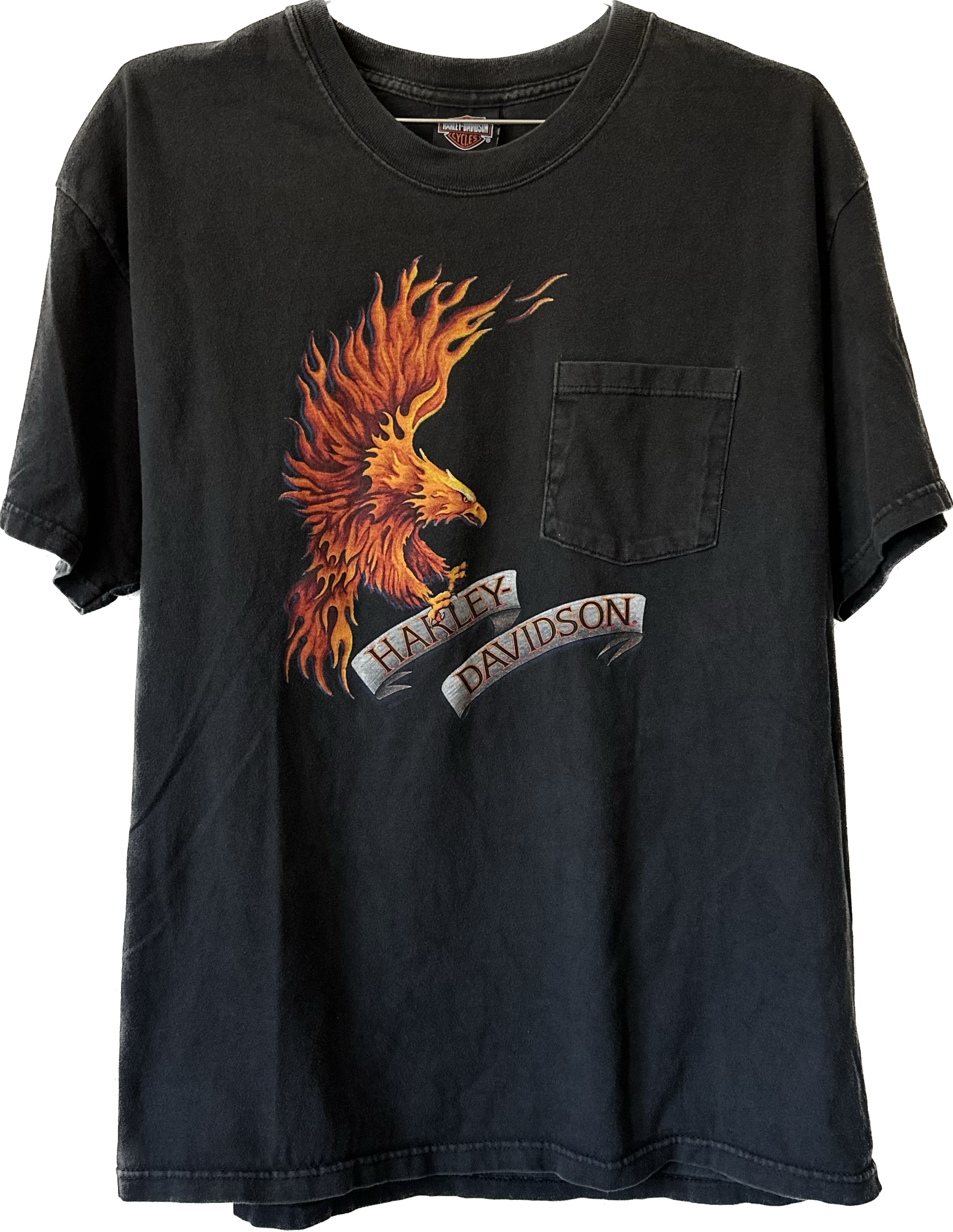 2001 Flame Eagle Pocket Harley Tee