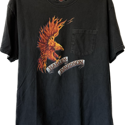 2001 Flame Eagle Pocket Harley Tee