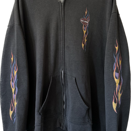 '90s/'00s Faded Flame Harley Zip-up Hoodie