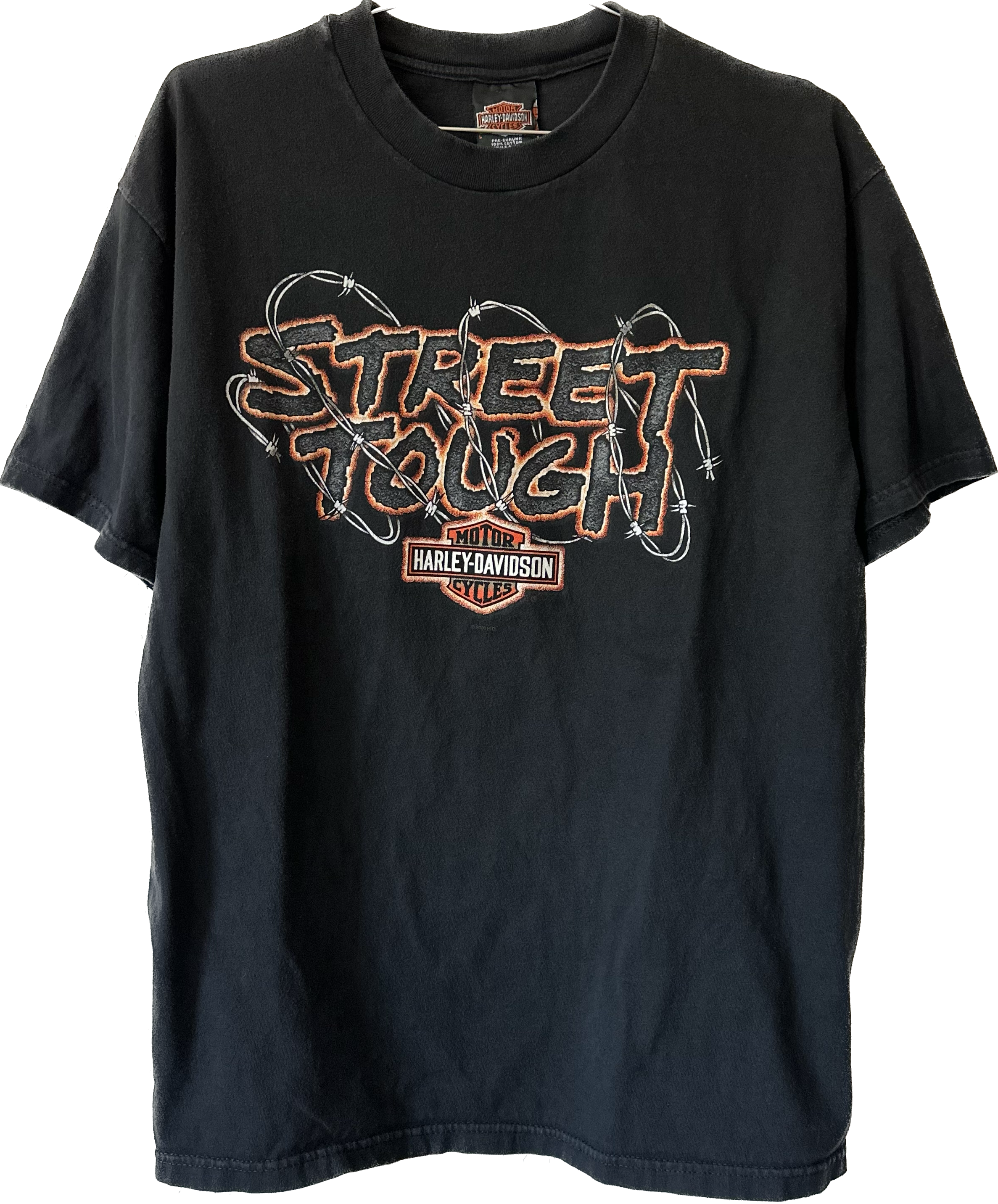 2000 Street Tough Barbwire Harley Tee