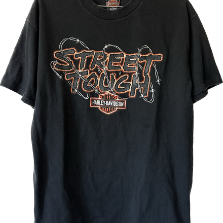 2000 Street Tough Barbwire Harley Tee