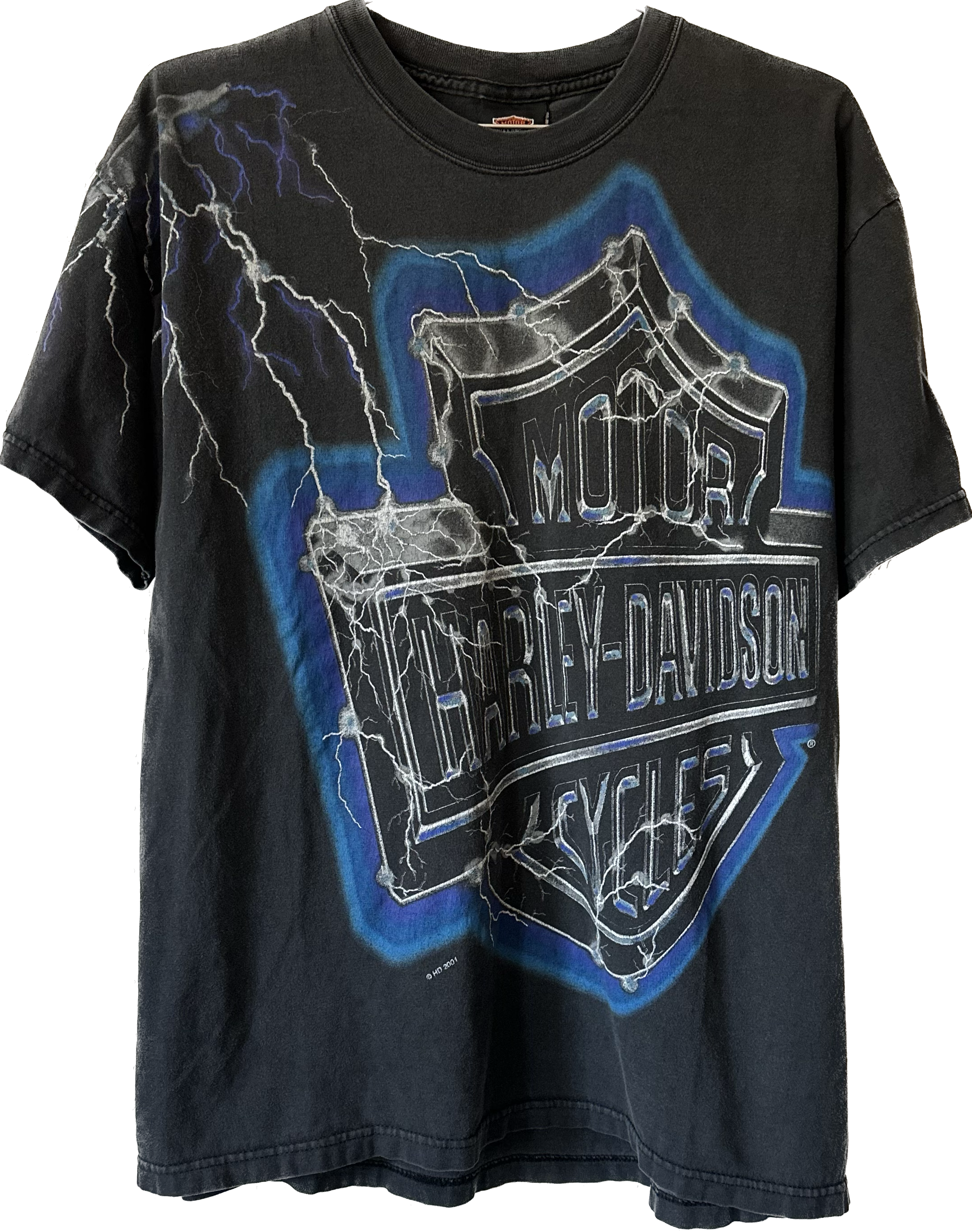 2001 Harley Logo Lightening Tee