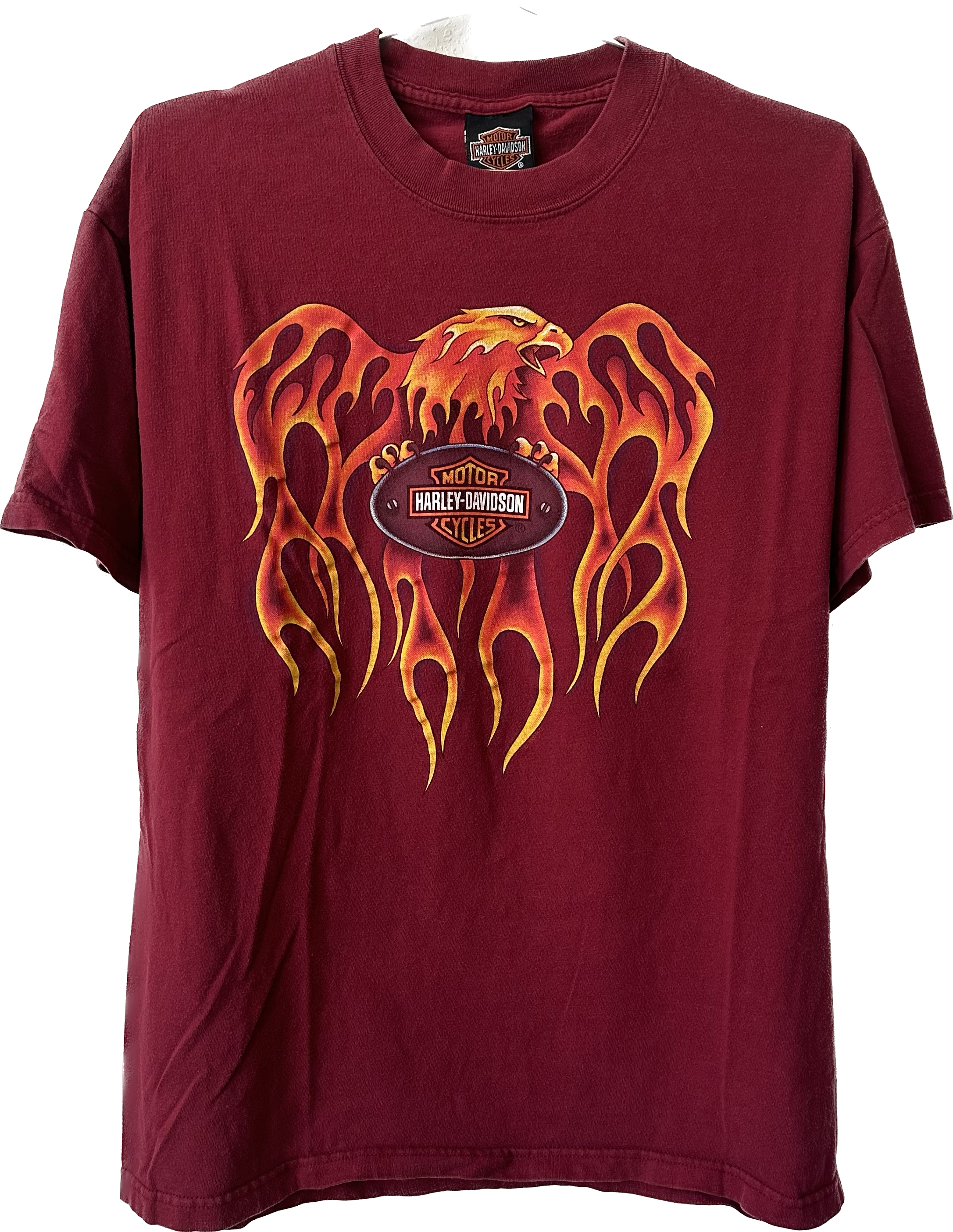 1999 Red Flame Eagle Harley Tee